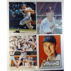 4 Baseball AUTOGRAPHED 8x10 photos. H Killebrew, G Perry, D White, B Rush.