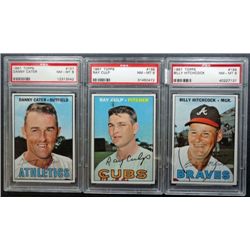 3 - 1967 TOPPS BASEBALL PSA  NM - MT 8  #199, #168, #157
