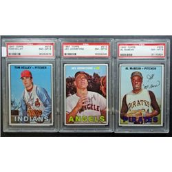 3 - 1967 TOPPS BASEBALL PSA  NM -MT 8   #203, #213, #214