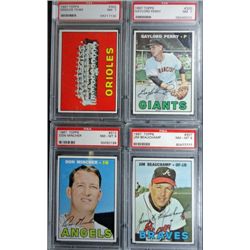 4 - 1967 TOPPS BASEBALL PSA   #307, #312, & #320 NM - MT 8,   #302 NM 7