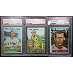 3 - 1967 TOPPS BASEBALL PSA  NM - MT 8  #343, #344, #346