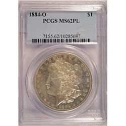 1884-O MORGAN DOLLAR PCGS MS62 PL