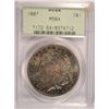 Image 1 : 1887 MORGAN DOLLAR PCGS MS64 TONED