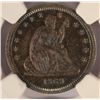 Image 2 : 1869 SEATED QUARTER NGC PROOF 65 SUPER COLOR!