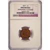 Image 1 : 1877 INDIAN CENT NGC FINE, CLEANED