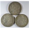 Image 1 : 1921-P,D,S SET OF MORGAN DOLLARS ALL VF/XF