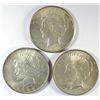 Image 1 : 3 PEACE DOLLARS AU 2-1922, 23-S