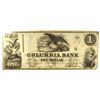 Image 1 : 1852 $1 COLUMBIA BANK NOTE