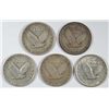 Image 2 : 5 STANDING LIBERTY QUARTERS (23,26,27,28,30) VG-VF