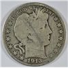 Image 1 : 1913 BARBER HALF DOLLAR GOOD