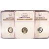 Image 1 : 1955 NGC PF-67, 1960 NGC PF-66 CAMEO & 1962 NGC PF-64 PROOF ROOSEVELT DIMES