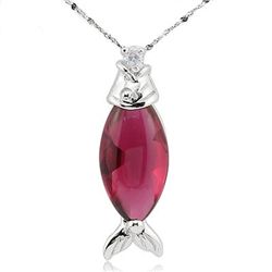 Pink Swarvoski Stone Fish Pendant