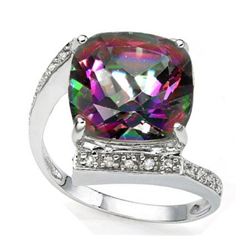 Mystic Topaz 5.45 ct & diamond Ring