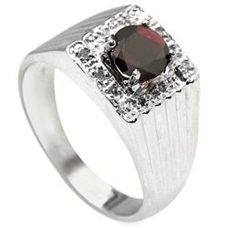 Persian Red Garnet 1.07 ct & Diamond Ring