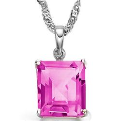 Pink Topaz 3.72 ct & Solid Gold Pendant
