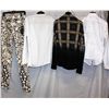 Image 4 : Lot [4] PIECES:  [1] Marccain white blouse with zipper and ruffles in front, size 4, [1] JustCavalli