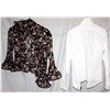 Image 2 : Lot [2] PIECES:  [1] Marccain white blouse with zipper and ruffles in front, size 8 and [1] Louise r