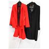 Image 1 : Lot [2] PIECES:  [1] Louise red jacket and skirt, size 10 and [1] Louise black wool knee coat, size 