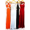 Image 1 : Lot [4] DRESSES:  [1] Faviana tangerine dress, size 0, [1] One shoulder gown, size 0, [1] Faviana op