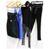 Image 1 : Lot [4] PIECES:  [1] Plein Sud Jeanius leggings, size 4, [1] JustCavalli one shoulder black jersey t