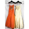 Image 1 : Description Change:Lot [2] DRESSES:  [1] YSA Makino orange evening gown, size 10 and [1] Gold