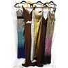 Image 1 : Lot [5] DRESSES: [1] Faviana one shoulder gown, size 4, [1] Halter long dress, size 4, [1] Strapless