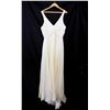 Image 1 : Lot [1] DRESS: [1] Ivory twist satin V neck gown, size 12