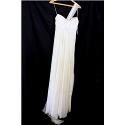 Lot [1] DRESS: [1] Yolanda ivory shoulder twist chiffon dress, size 8