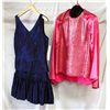 Image 1 : Lot [2] PIECES ASSORTED CLOTHING: [1] Pink camisole silk, size 12, [1] LouiseB silk shirt, size 12