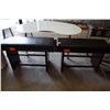 Image 1 : LOT 2 WOOD AND LEATHER CUSHIONED BENCHES