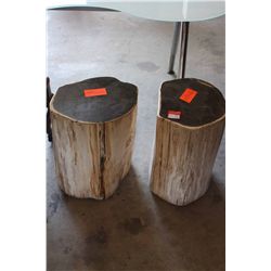 LOT 2 PETRIFIED WOOD TABLES