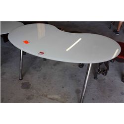 GLASS TOP DESK WITH CHROME LEGS