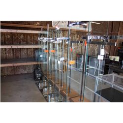 LOT 6 GLASS AND METAL CLOTHING RACKS