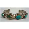Image 1 : Navajo Sand Cast Silver and Turquoise Bracelet
