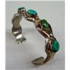 Image 2 : Navajo Sand Cast Silver and Turquoise Bracelet