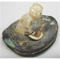 Vintage Indian Figure on an Abalone Shell