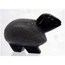Zuni Onyx Lamb Fetish -- Ukestine