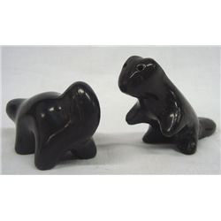 Pair of Santa Clara Pottery Beaver & Skunk Figures