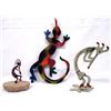 Image 1 : Three Metal Sculptures, Kokopellis & Lizard