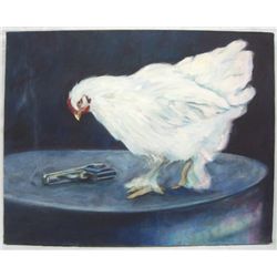 Oil Painting ''Fowl Play'' - Amelia Gianelli