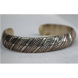 Navajo Sterling Silver Bracelet -- E Bilagody