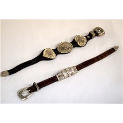 Cowgirl Leather and Concho Ranger Buckle Bracelets