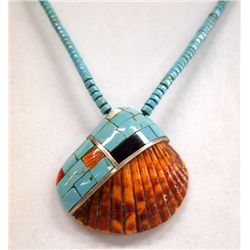 Santo Domingo Stone to Stone Inlay Shell Necklace