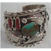 Image 1 : Navajo Dynamic Sterling Turquoise Coral Bracelet - Arviso