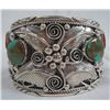 Image 2 : Navajo Dynamic Sterling Turquoise Coral Bracelet - Arviso