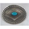 Image 1 : Navajo Sterling Silver and Turquoise Belt Buckle