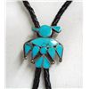 Image 1 : Zuni Thunderbird Turquoise Sterling Bolo Tie