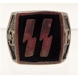 GERMAN NAZI WAFFEN SS OFFICERS LIGHTNING BOLT RUNIC RING
