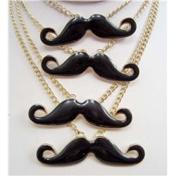 5576 - DEALERS LOT OF 4 MUSTACHE NECKLACES