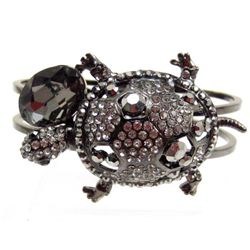 6158 - TURTLE BANGLE BRACELET W/ CRYSTALS